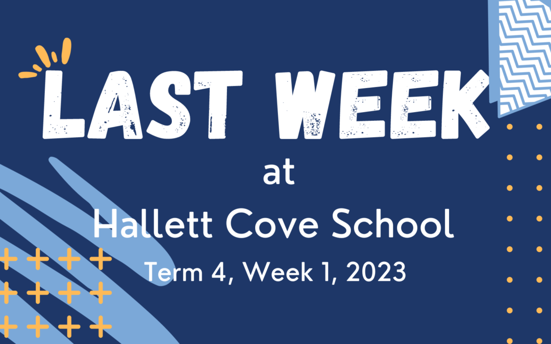Last Week at Hallett Cove School – Term 4, Week 1, 2023